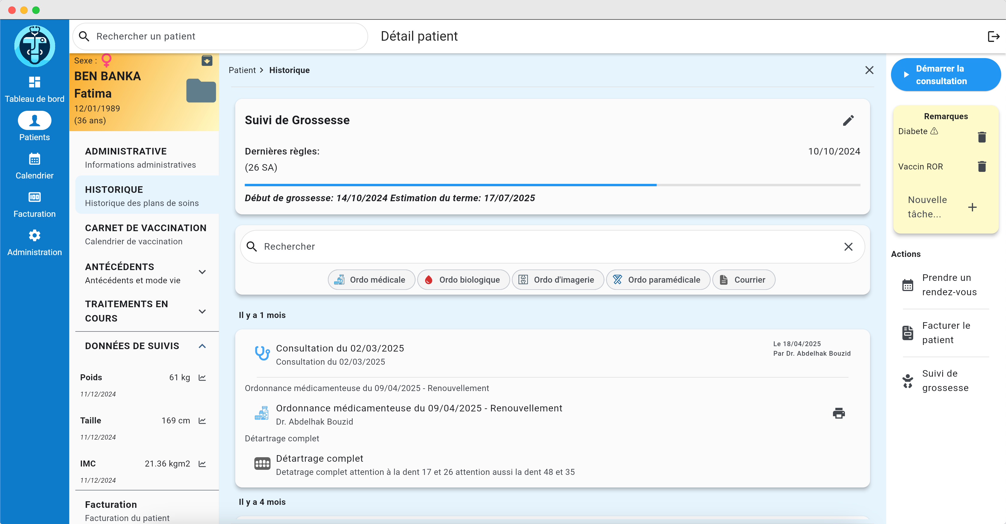Logiciel pour les médecins généralistes se présentant sous la forme d'un agenda médical en ligne